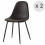 ORLANDO - Chaise microfibre vintage ébène pieds métal noir (x2)