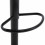 LEO -Tabourets de bar design réglable PU noir pieds noirs (x2)