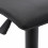 LEO -Tabourets de bar design réglable PU noir pieds noirs (x2)