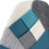 OWEN-Tabouret de bar tissu patchwork bleu pieds hêtre (x2)