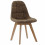 STELLA OAK-Chaise vintage microfibre vintage marron pieds chêne (x2)
