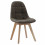 STELLA OAK-Chaise vintage microfibre vintage marron clair pieds chêne (x2)