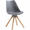 CROSS-Chaise scandinave gris pieds chêne (x2)