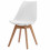 BESSY-Chaise scandinave blanc pieds chêne (x2)