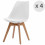 BESSY-Chaise scandinave blanc pieds chêne (x4)
