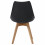 BESSY-Chaise scandinave noir pieds chêne (x2)