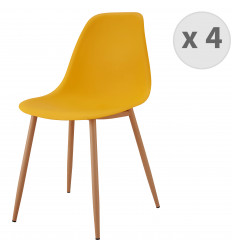 ESTER - Chaise scandinave curry pieds métal bois (X4)