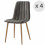CARLA-chaises Scandinave tissu gris pieds métal effet bois(x2)