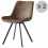 FALCON-Chaise microfibre vintage brun pieds métal noir (x2)
