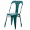 OLDIES - Chaise industrielle métal bleu canard patiné (x2)