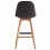 OWEN OAK - Chaise de bar vintage patchwork pieds chêne(x2)