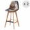 OWEN OAK - Chaise de bar vintage patchwork pieds chêne(x2)