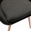 CANCUN - Chaise scandinave tissu gris anthracite pieds métal effet bois (x2)