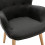 SCAND-Fauteuil Scandinave tissu gris anthracite pieds bois(x2)