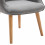 SCAND - Sillón escandinavo de tela gris patas de madera natural