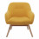 MALMO - Fauteuil scandinave tissu curry pieds bois