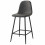 MANCHESTER - Chaise de bar vintage microfibre marron foncé pieds métal noir (x2)