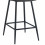 MANCHESTER - Chaise de bar vintage microfibre marron foncé pieds métal noir (x2)