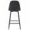 MANCHESTER - Chaise de bar vintage microfibre marron foncé pieds métal noir (x4)
