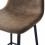 MANCHESTER - Chaise de bar vintage microfibre marron pieds métal noir (x2)