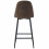 MANCHESTER - Chaise de bar vintage microfibre marron pieds métal noir (x4)