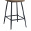 MANCHESTER - Chaise de bar vintage microfibre marron pieds métal noir (x4)