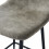 MANCHESTER - Chaise de bar vintage microfibre marron clair pieds métal noir (x2)