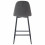 MANCHESTER - Chaise de bar scandinave tissu gris anthracite pieds métal noir (x2)
