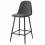 MANCHESTER - Chaise de bar scandinave tissu gris anthracite pieds métal noir (x2)