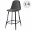 MANCHESTER - Chaise de bar scandinave tissu gris anthracite pieds métal noir (x4)