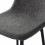 MANCHESTER - Chaise de bar scandinave tissu gris anthracite pieds métal noir (x4)