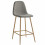 MANCHESTER - Chaise de bar scandinave tissu gris pieds métal bois (x2)