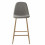 MANCHESTER - Chaise de bar scandinave tissu gris pieds métal bois (x2)