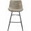 STANFORD- Chaises de bar industrielle microfibre vintage marron pieds métal noir (x4)
