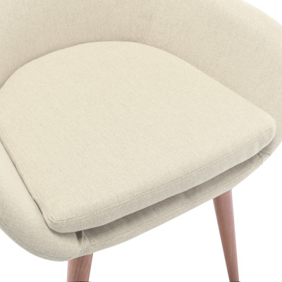 CANCUN - Fauteuil de table en tissu Lin et pieds métal bois (x2)