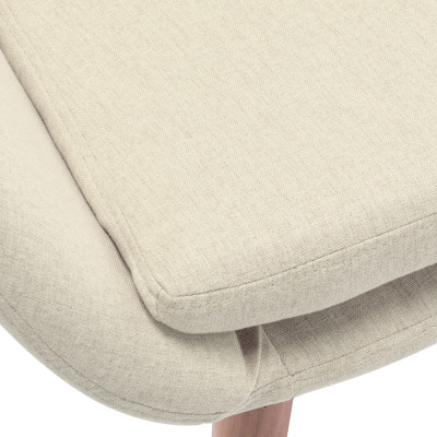 CANCUN-Silla tela lino con patas de metal efecto madera (x2)