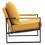 SCOTT-Sedia lounge in tessuto senape e metallo nero