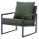 SCOTT-Sedia lounge in tessuto verde metallo nero