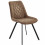 BRADLEY - Chaise vintage en microfibre marron et pieds métal noir (x4)