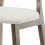 CLIFF - Chaise de bar en tissu bouclette Ecru et bois teinté noyer(x2)