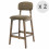 CLIFF - Chaise de bar vintage Marron et bois teinté noyer(x2)