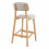 CLIFF - Chaise de bar en tissu coloris Lin et bois massif(x2)