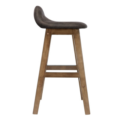 JUDE-Sedia da bar grigio antracite legno tinto noce (x2)