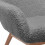 MALMO - Fauteuil lounge en tissu laine bouclé gris, pieds bois