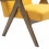 WARREN-Sillón de tela mostaza y madera gris teñida de nogal