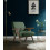 WARREN-Poltrona lounge verde e legno tinto noce grigio