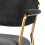 CLARA, Chaise en tissu cotelé Carbone et métal doré brossé(x2)