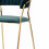 HUGO, Chaise avec accoudoirs en velours Celadon et métal doré (x2)