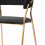 HUGO, Chaise avec accoudoirs en velours Noir et métal doré (x2)
