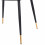 ENZO, Chaise en velours Noir, pieds métal noir mat et doré (x2)